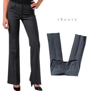 THEORY Gray Wool Blend Dress Trouser Pants - 10